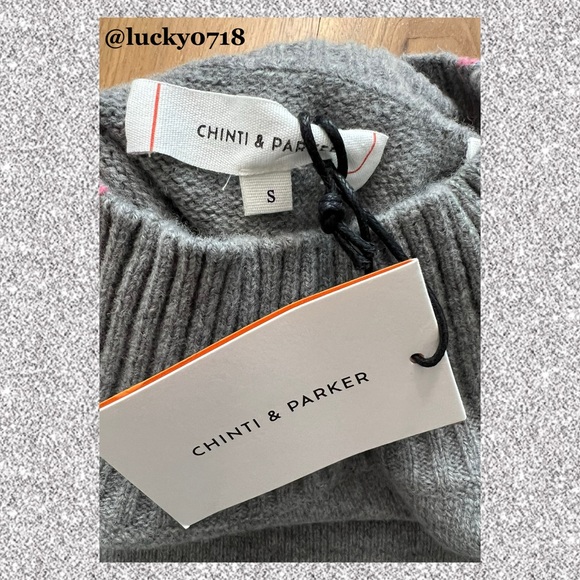 Chinti & Parker NWT Ripple Gray Marli Multi Wool & Cashmere Sweater Sz S - Picture 7 of 9